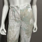 Chicos 100% Linen White/ Brown/ Paisley Pants Sz-1