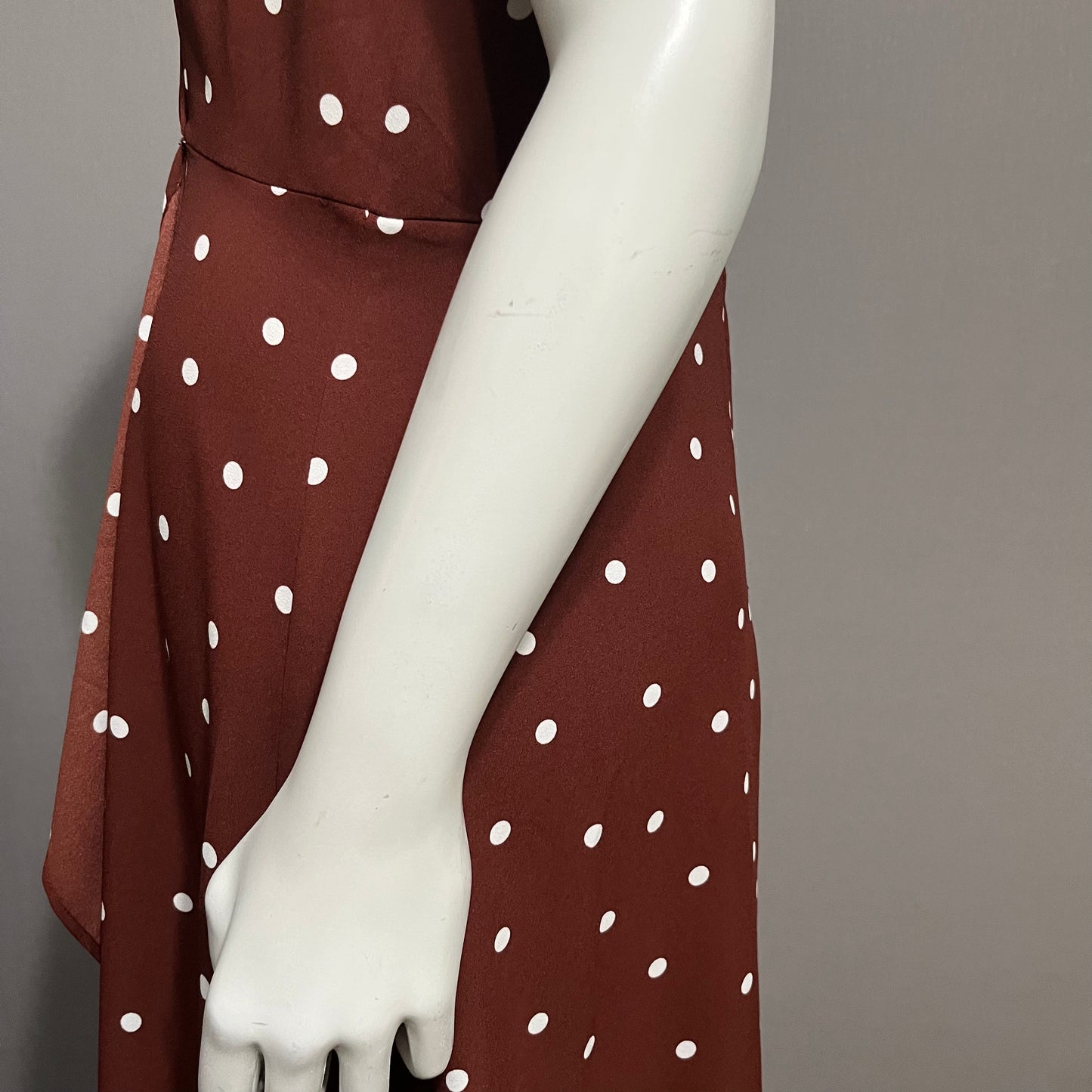 Ann Taylor Brown Polka Dot Dress Sz-8