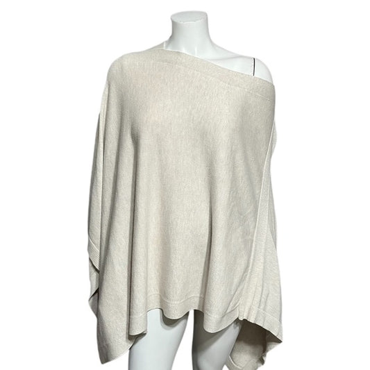 J.Jill Oatmeal Cotton | Rayon Poncho