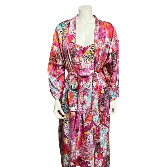 Cruz 2 Pc Floral Nightie & Robe Set Sz-Large