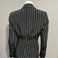 Oscar De La Renta Black Striped 100% Silk Blazer Sz-10