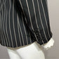 Oscar De La Renta Black Striped 100% Silk Blazer Sz-10