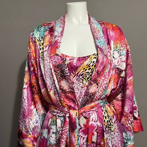 Cruz 2 Pc Floral Nightie & Robe Set Sz-Large