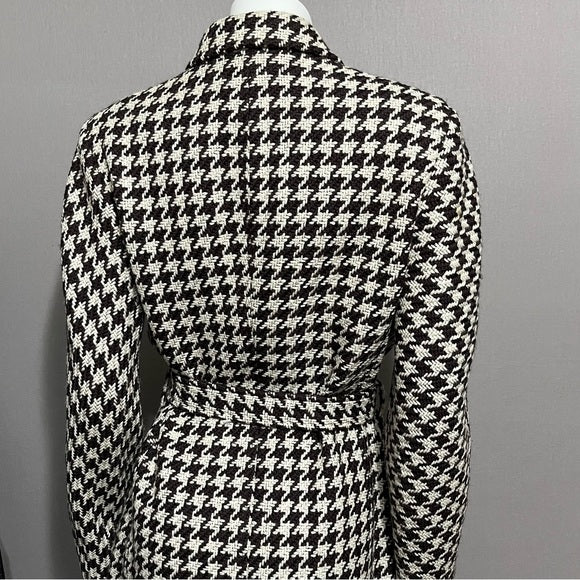 Anne Klein Houndstooth Brown Tailored Jacket Sz-8