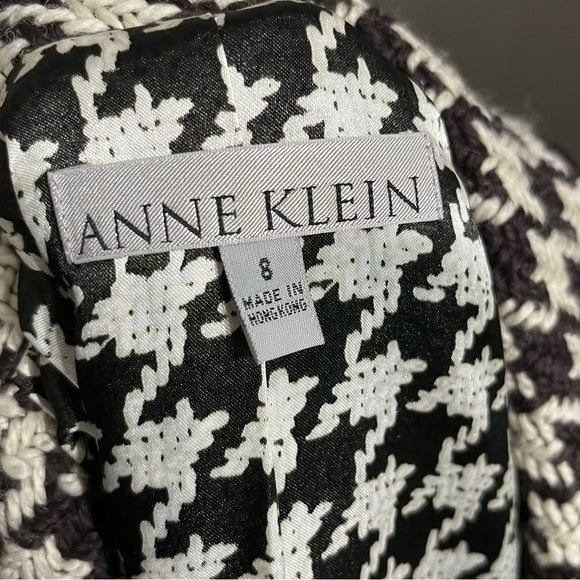 Anne Klein Houndstooth Brown Tailored Jacket Sz-8