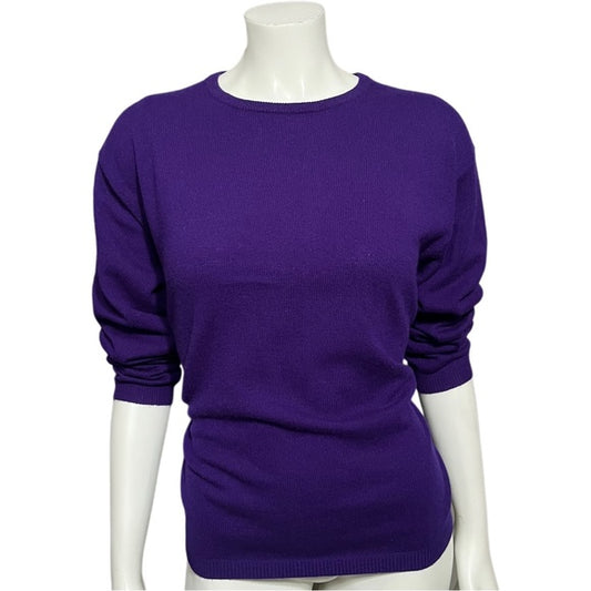 Vintage Luxurious Elements 100% Cashmere Purple Sweater Sz-Medium