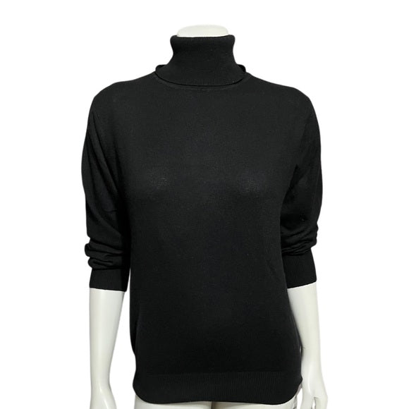 Croft Barrow 100% Cashmere Black Turtleneck Sz-Medium