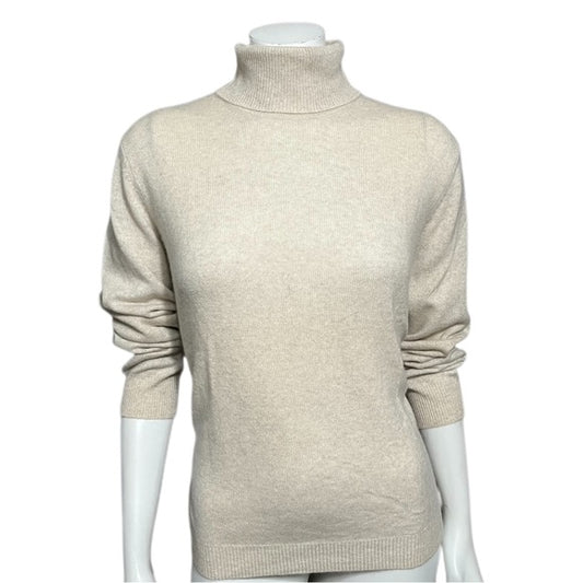 Croft & Barrow 100% Cashmere Oatmeal Heather Turtleneck Sz-Large