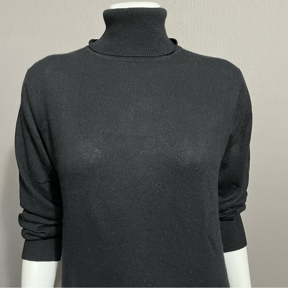 Croft Barrow 100% Cashmere Black Turtleneck Sz-Medium