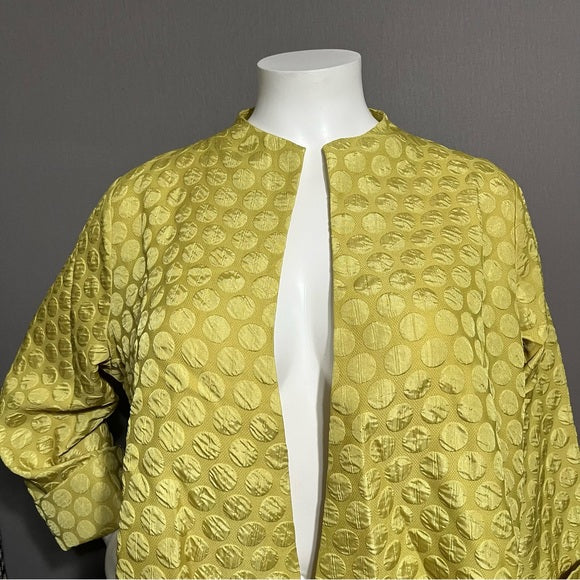 Marla Wynne Chartreuse Dot Lightweight Jacket Sz-1X NWT