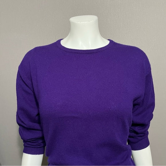 Vintage Luxurious Elements 100% Cashmere Purple Sweater Sz-Medium