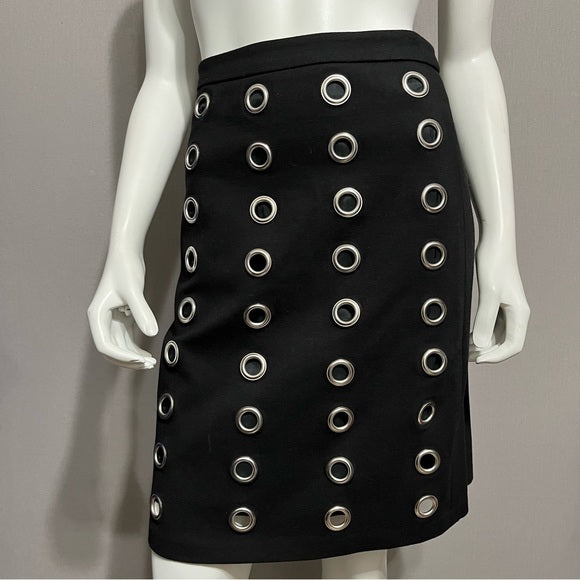 Carmen Black With Silver Circles Pencil Skirt Sz-4