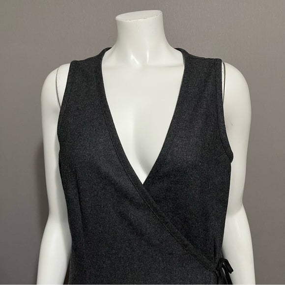 Eddie Bauer Gray Wool Blend Sleeveless Vest Dress Sz-Medium Tall