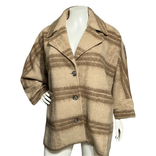 Marla Wynne Tan Brown Oversized Jacket Sz-XL