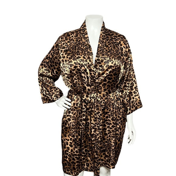 Morgan Taylor Intimates Cheetah Print Robe Sz-XXL