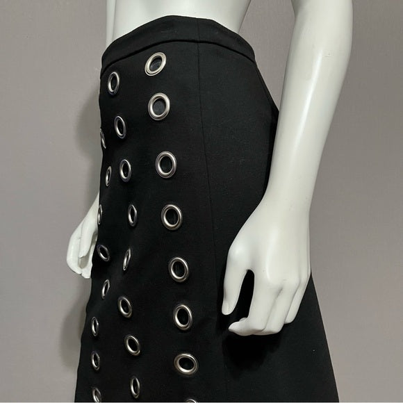 Carmen Black With Silver Circles Pencil Skirt Sz-4