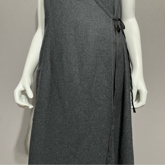 Eddie Bauer Gray Wool Blend Sleeveless Vest Dress Sz-Medium Tall