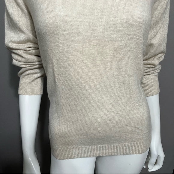 Croft & Barrow 100% Cashmere Oatmeal Heather Turtleneck Sz-Large