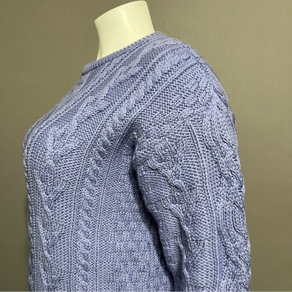 Aran Crafts Periwinkle | Pastel 100% Merino Wool Sweater Sz-XL