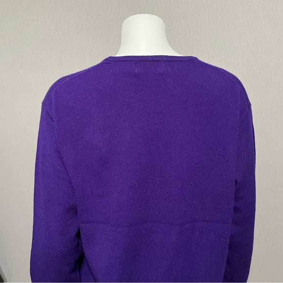 Vintage Luxurious Elements 100% Cashmere Purple Sweater Sz-Medium