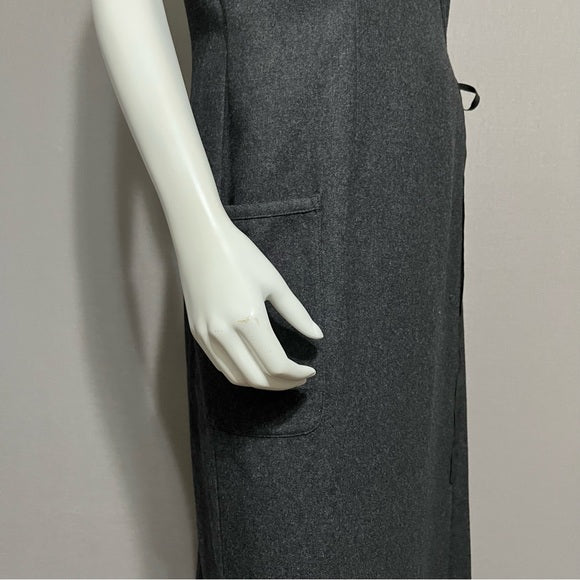 Eddie Bauer Gray Wool Blend Sleeveless Vest Dress Sz-Medium Tall