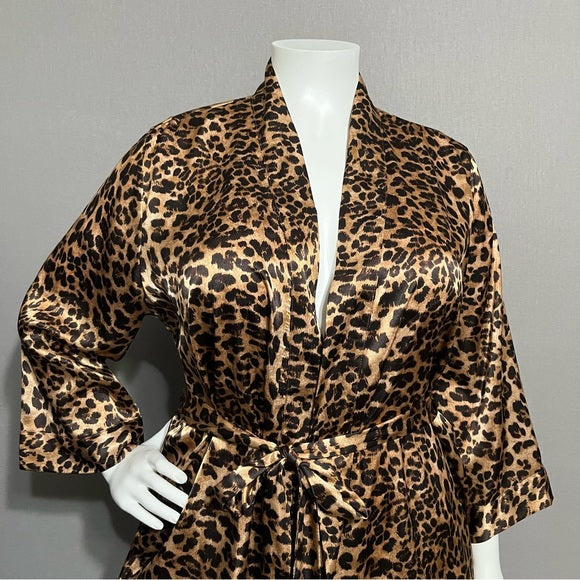 Morgan Taylor Intimates Cheetah Print Robe Sz-XXL