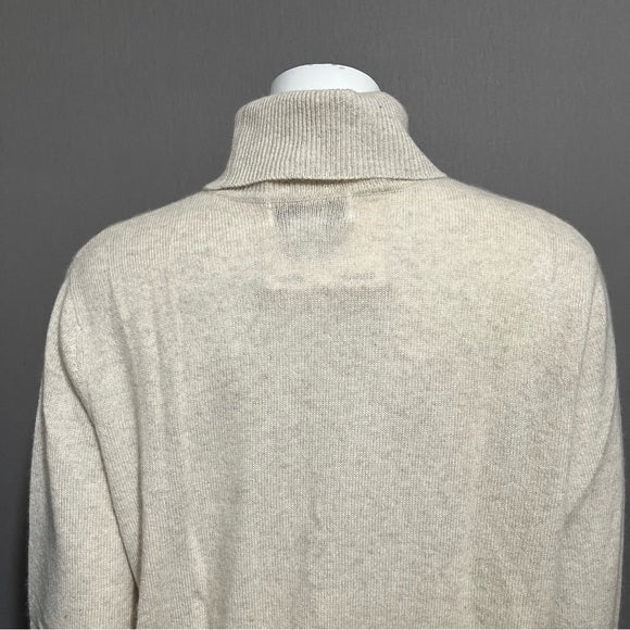 Croft & Barrow 100% Cashmere Oatmeal Heather Turtleneck Sz-Large