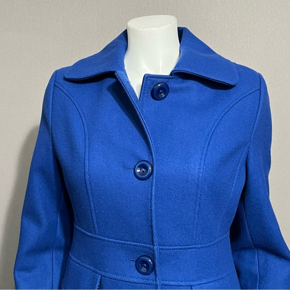 Kenneth Cole Cobalt Blue Wool Blend Coat Sz-6