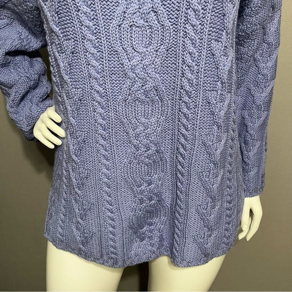 Aran Crafts Periwinkle | Pastel 100% Merino Wool Sweater Sz-XL