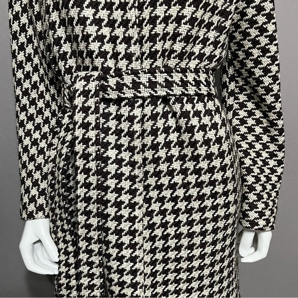 Anne Klein Houndstooth Brown Tailored Jacket Sz-8