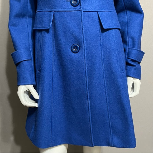 Kenneth Cole Cobalt Blue Wool Blend Coat Sz-6