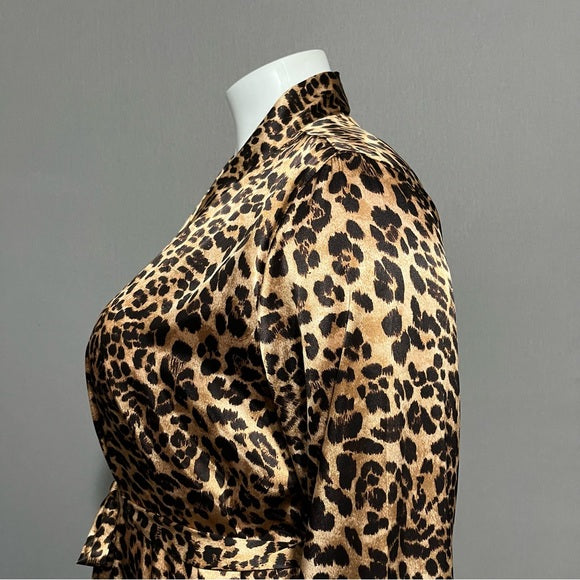 Morgan Taylor Intimates Cheetah Print Robe Sz-XXL