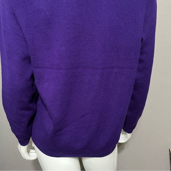 Vintage Luxurious Elements 100% Cashmere Purple Sweater Sz-Medium