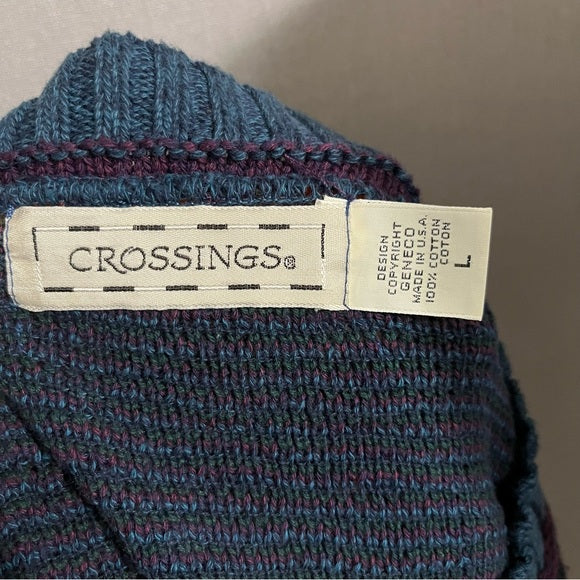 Vintage Crossings 100% Cotton Grandpa Sweater Sz-Large