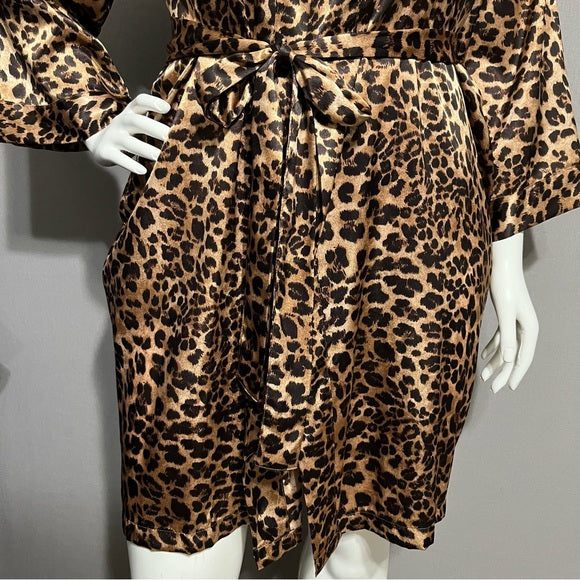 Morgan Taylor Intimates Cheetah Print Robe Sz-XXL