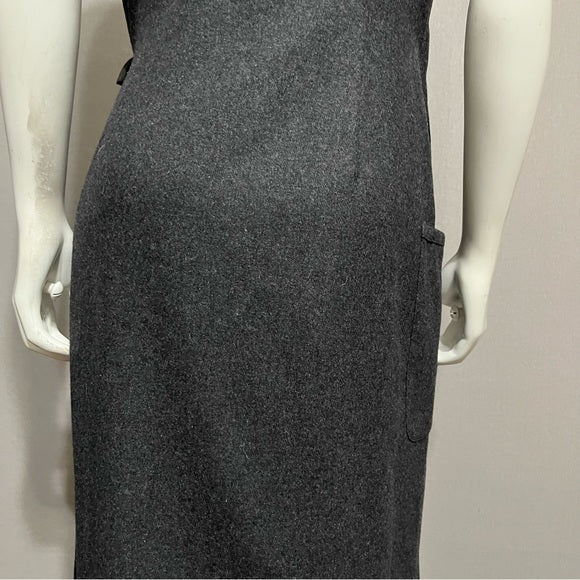 Eddie Bauer Gray Wool Blend Sleeveless Vest Dress Sz-Medium Tall