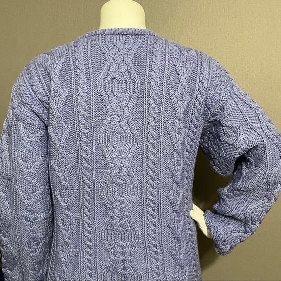 Aran Crafts Periwinkle | Pastel 100% Merino Wool Sweater Sz-XL