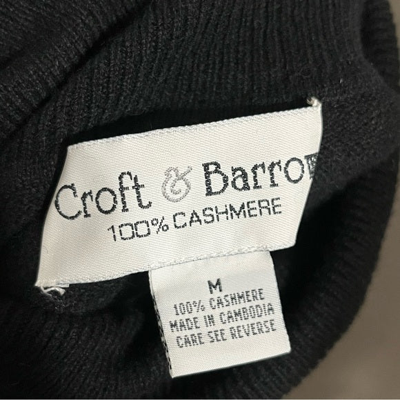 Croft Barrow 100% Cashmere Black Turtleneck Sz-Medium