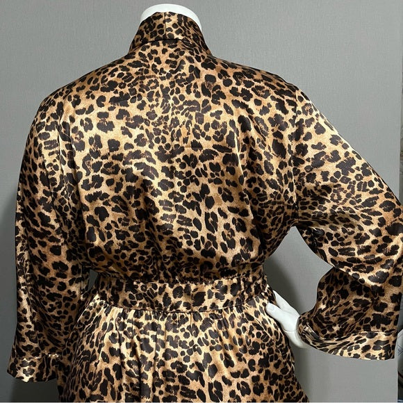 Morgan Taylor Intimates Cheetah Print Robe Sz-XXL