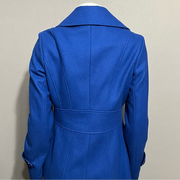 Kenneth Cole Cobalt Blue Wool Blend Coat Sz-6