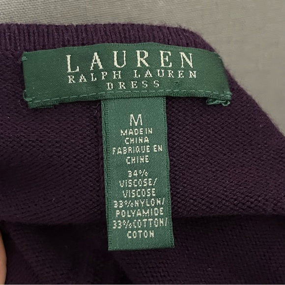 Lauren Ralph Lauren Purple Sweater Dress Sz-Medium