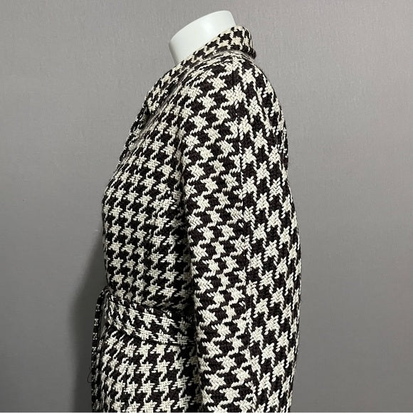 Anne Klein Houndstooth Brown Tailored Jacket Sz-8