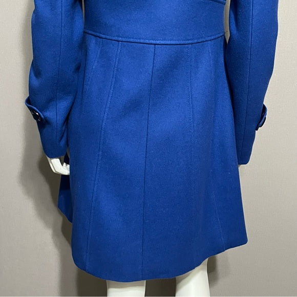 Kenneth Cole Cobalt Blue Wool Blend Coat Sz-6