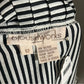 Vintage Blouseworks Black White Striped Pleated Collar Sz- Small/Medium