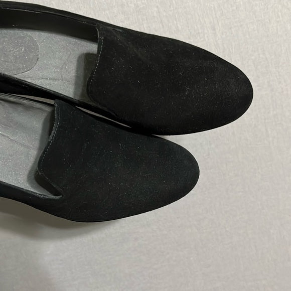 Stuart Weitzman Black Round Toe Suede Wedge Shoes Sz-9