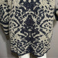Liz Claiborne Navy & Cream Acrylic Blend Printed Cardigan Sz-1X