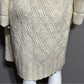 Vintage Cream Open Front Duster Cardigan With Beaded Trim Sz-Small