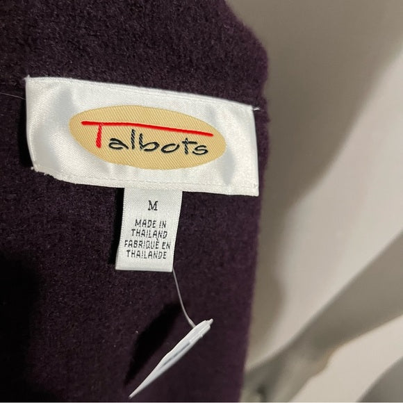 Talbots 100% Wool Unlined Purple Coat Sz-Medium