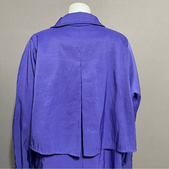 Maralyce Ferree Purple Nylon Zip Front Rain Jacket Sz-Large