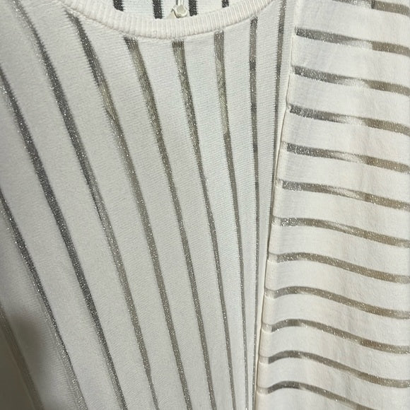 Wynne Layers White Stripe Sweater Sz-XL